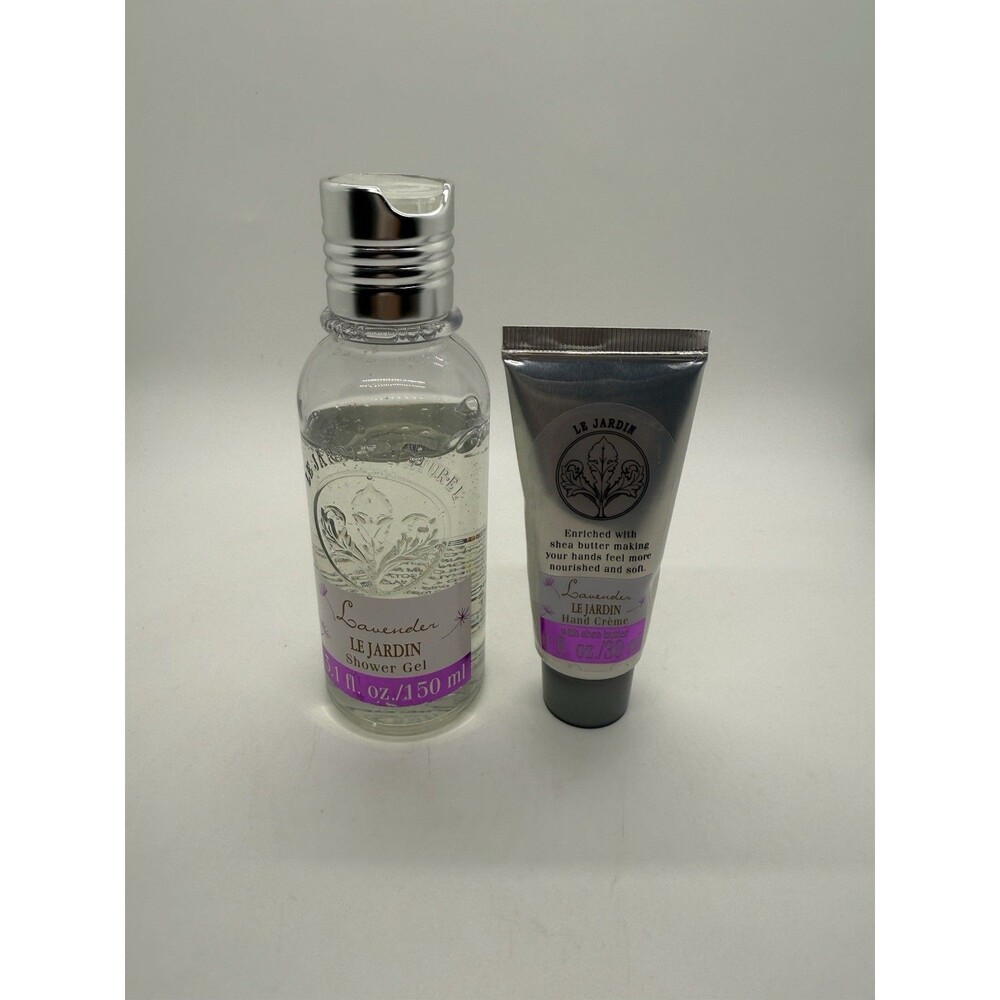 LE JARDIN NATUREL Lavender Shower Gel 5.1 FLOZ & Hand Cream 1 FLOZ W/Shea Butter